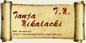 Tanja Mikalački vizit kartica